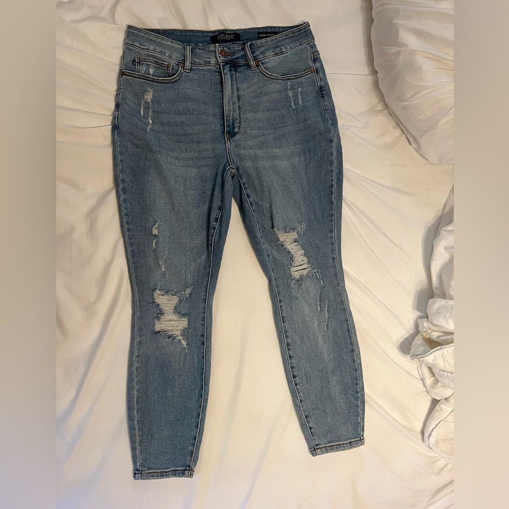 Judy Blue Control Top Skinny distressed skinny jeans size 16w